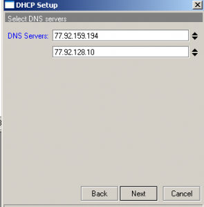 DHCP DNS Setup